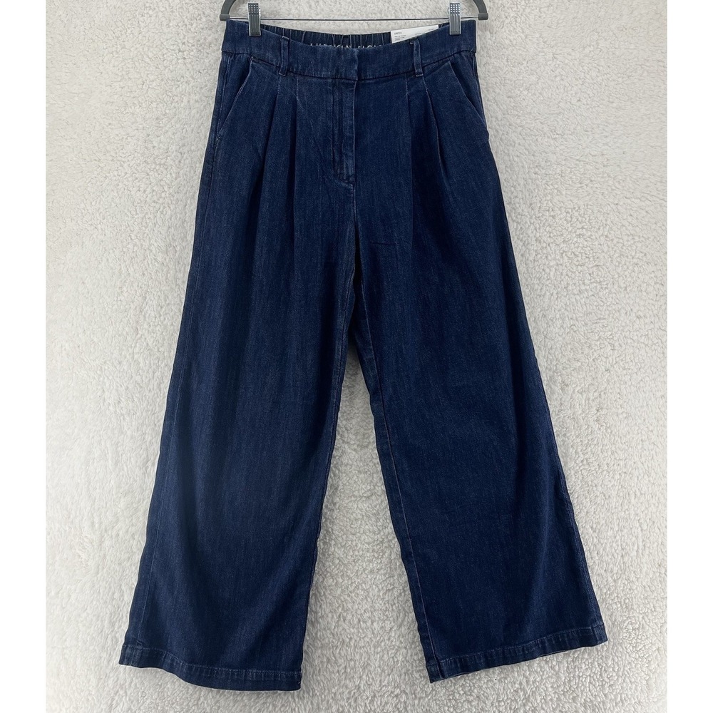 American Eagle Wide Leg Trouser Jean Size 6 High Rise Preppy Stretch Baggy NWT